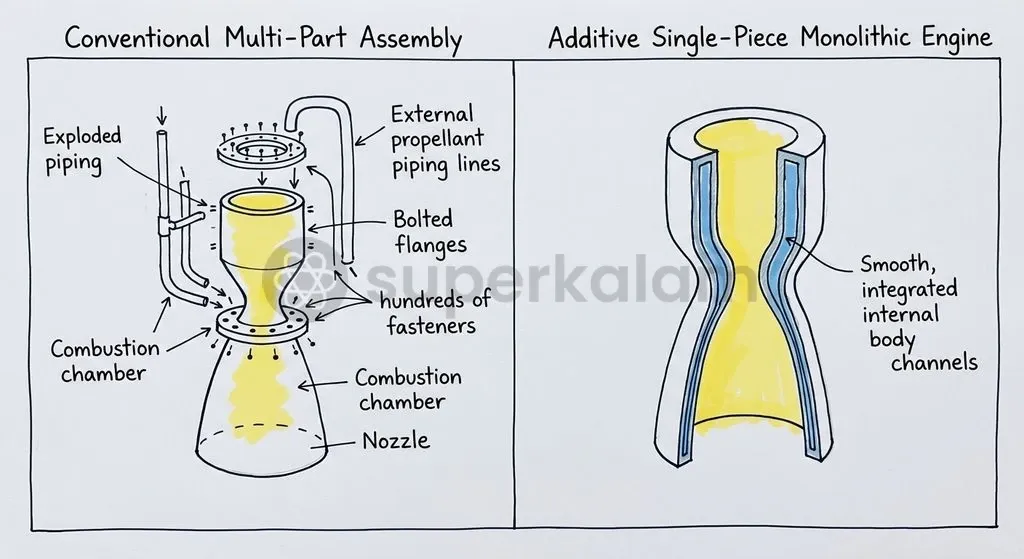 Agnikul Cosmos's Agnilet engine integrates hundreds of individual propulsion components into a single monolithic 3D-printed build.