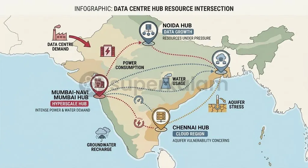 Over 65 percent of India's data centre capacity is clustered in three major metropolitan zones facing significant municipal water stress.