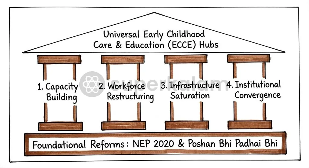 A holistic roadmap for transforming early childhood care through training, infrastructure, and inter-ministerial synergy.