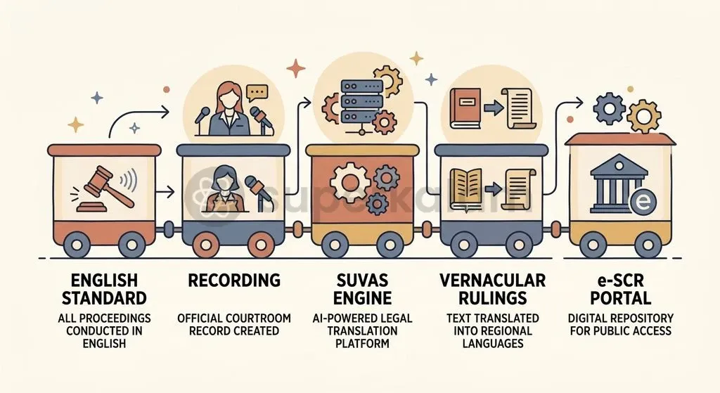 Digital tools like SUVAS bridge the gap between English courtroom proceedings and regional linguistic accessibility.