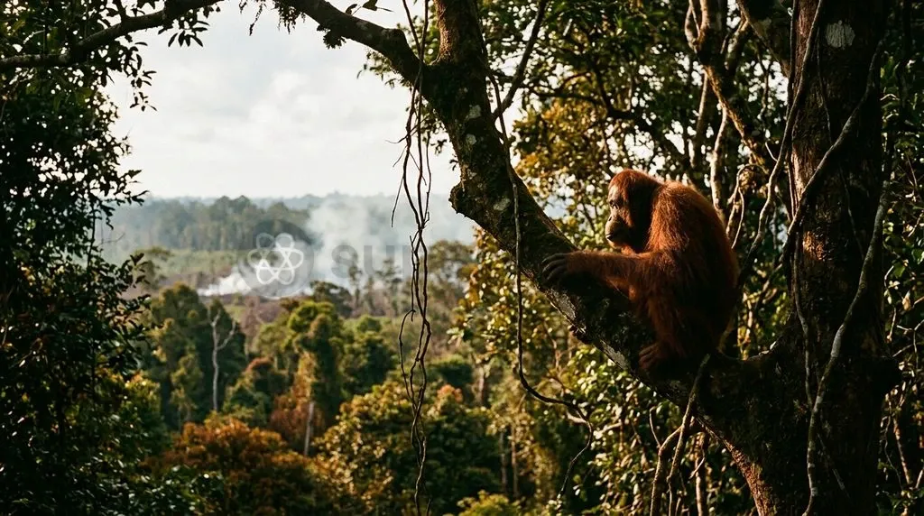 Recurring peatland fires across Indonesian Borneo dismantle the arboreal canopy networks essential for the survival of critically endangered orangutans.