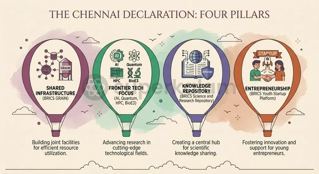 The Chennai Declaration outlines key cooperative pillars across mega-science access, deep-tech research, and startup incubation.