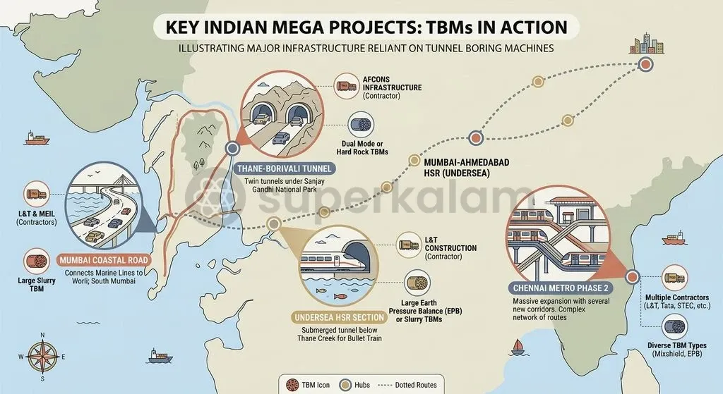 From coastal transit tunnels in Mumbai to metro networks in Chennai and high-speed rail corridors, Chinese-built or assembled TBMs are deeply embedded in Indian mega projects.
