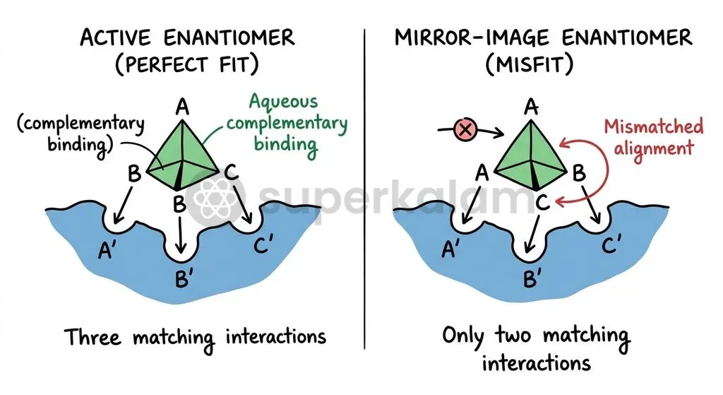 The Easson-Stedman model explains how enantiomers dock differently at chiral receptor sites, causing distinct therapeutic or toxic reactions.