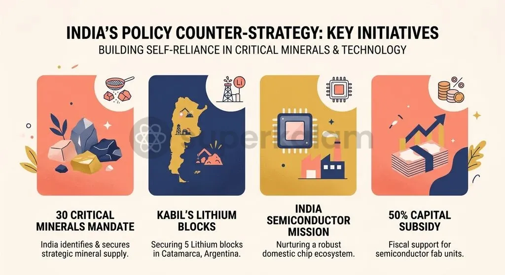 India's high import reliance across 30 critical minerals is being tackled through domestic legal reforms, overseas acquisitions, and manufacturing incentives.