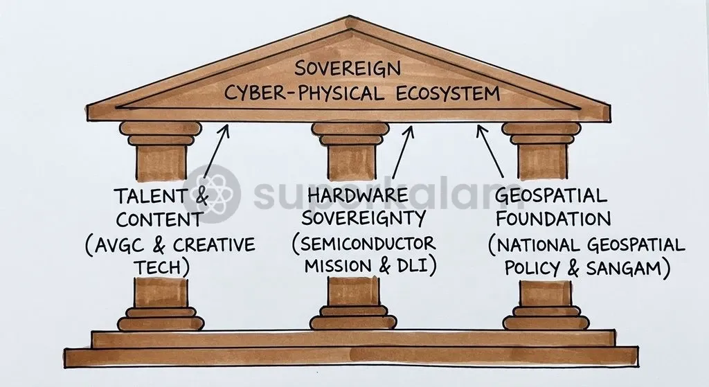 Achieving spatial technology sovereignty requires coordinating institutional initiatives across MIB, MeitY, and the Department of Science and Technology.