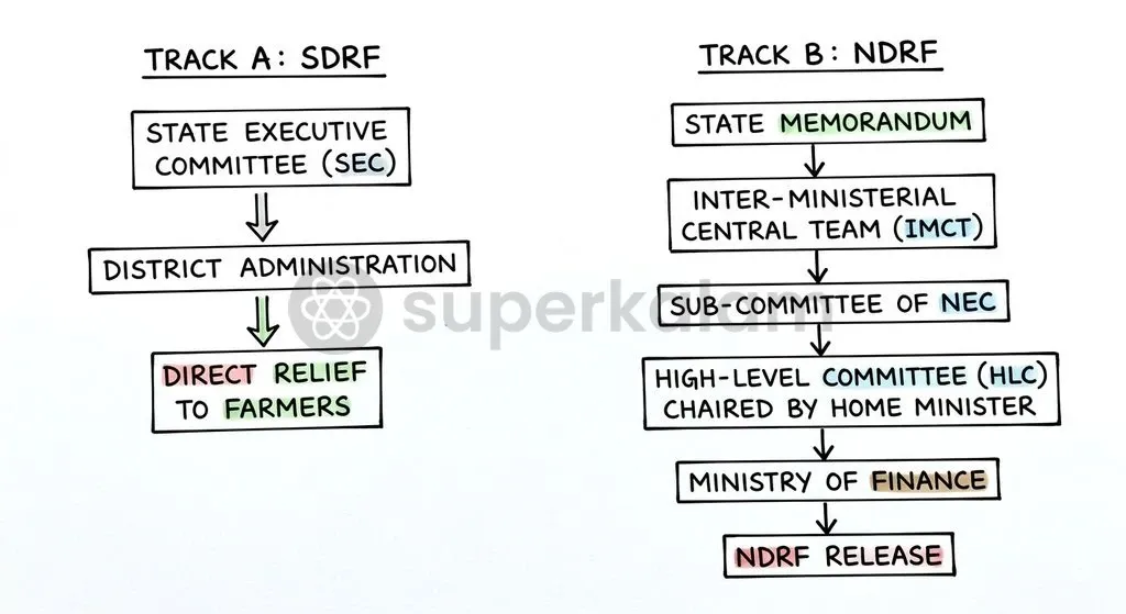 Accessing central NDRF funds requires a rigorous multi-tiered institutional appraisal process.