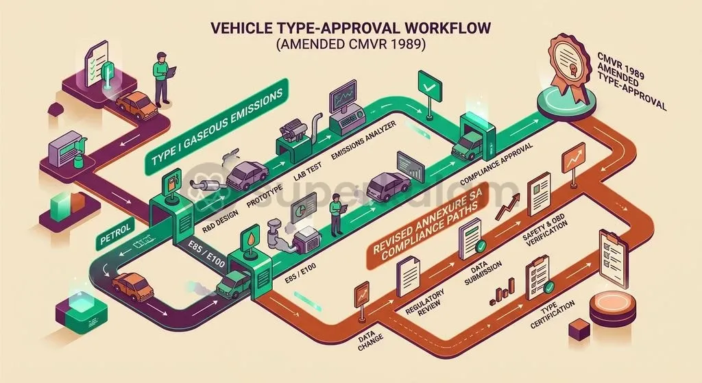 The statutory amendments to Rule 115 mandate dual-fuel testing and formalise E100 compliance documentation.