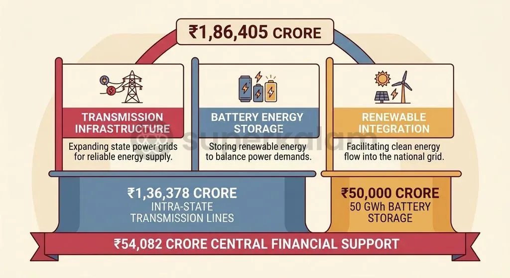 Green Energy Corridor Phase-III balances transmission line expansion with dedicated funding for 50 GWh of battery energy storage.