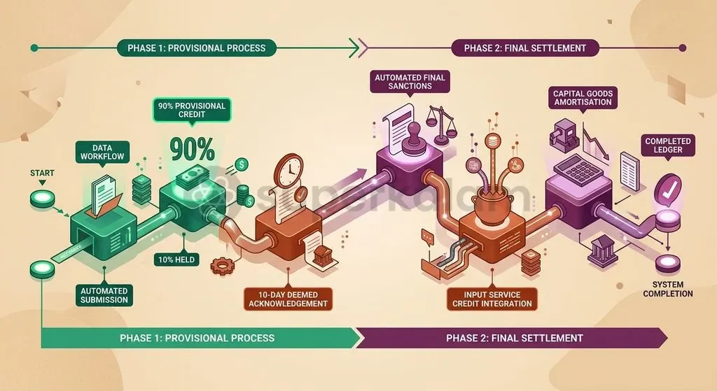 The transition from Phase 1 provisional disbursements to Phase 2 end-to-end automated processing.
