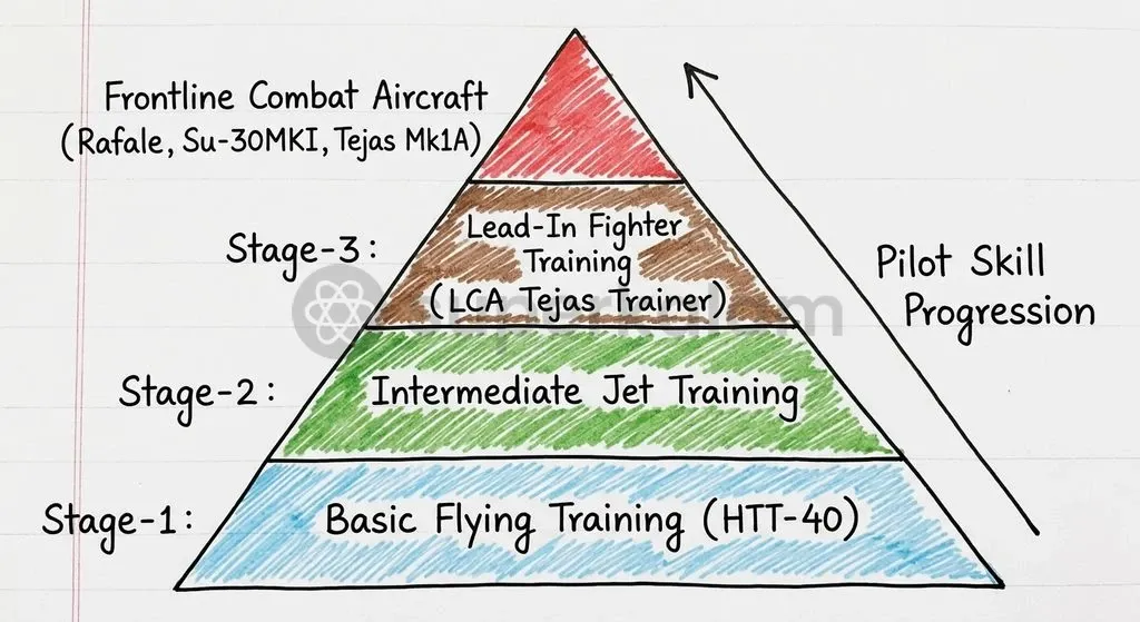 The pilot training continuum maps the step-by-step progression of aviators from basic flight training to advanced supersonic combat.
