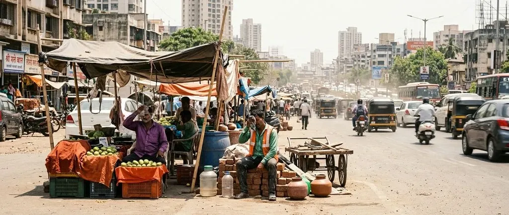 Rising urban heat across India compounds physical vulnerability, stressing public health, water access, and the electrical grid.
