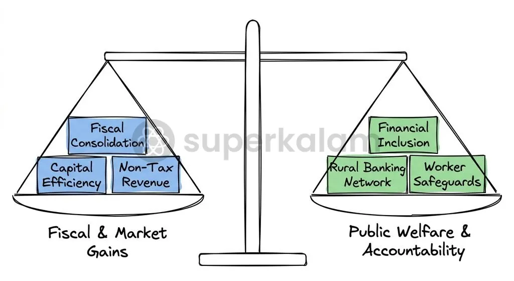 Policymakers must balance budgetary de-risking and market efficiency against rural credit commitments and social banking mandates.