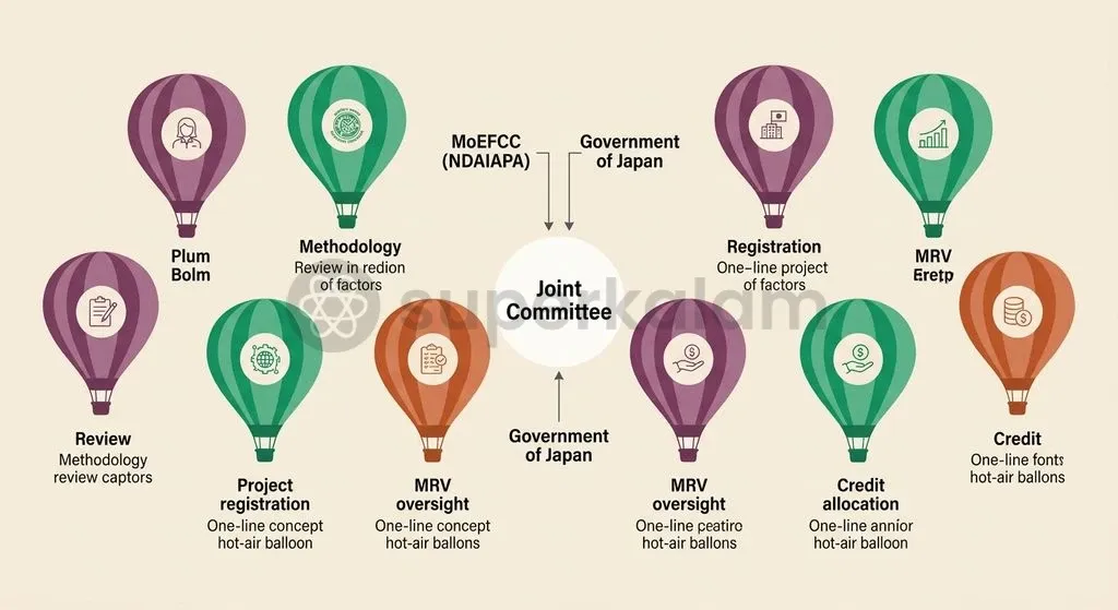 The Joint Committee brings together Indian and Japanese authorities to oversee methodology approval, validation, and credit issuance.