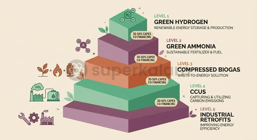 Upfront capital subsidies focus on capital-intensive, hard-to-abate sectors to support long-term industrial decarbonisation.