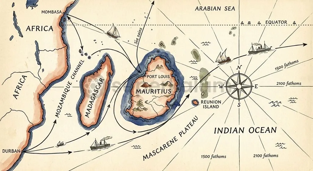 Mauritius serves as a central maritime crossroads linking Africa, South Asia, and Southern Ocean trade corridors.