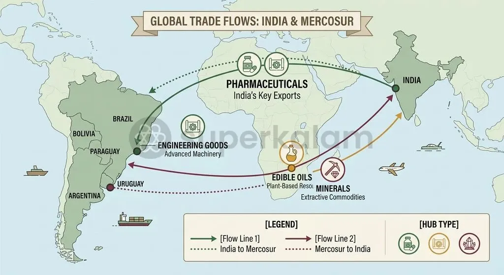 The India–MERCOSUR Preferential Trade Agreement connects Indian exporters with South America's core trading bloc across over 900 preferential tariff lines.