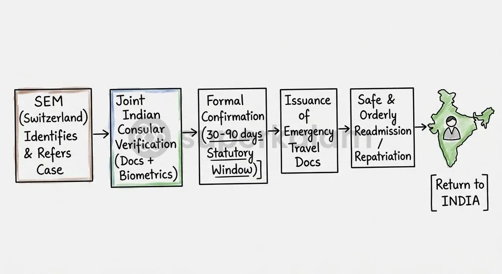 The 30 to 90-day verification timeline ensures standard readmission procedures while combating irregular migration.