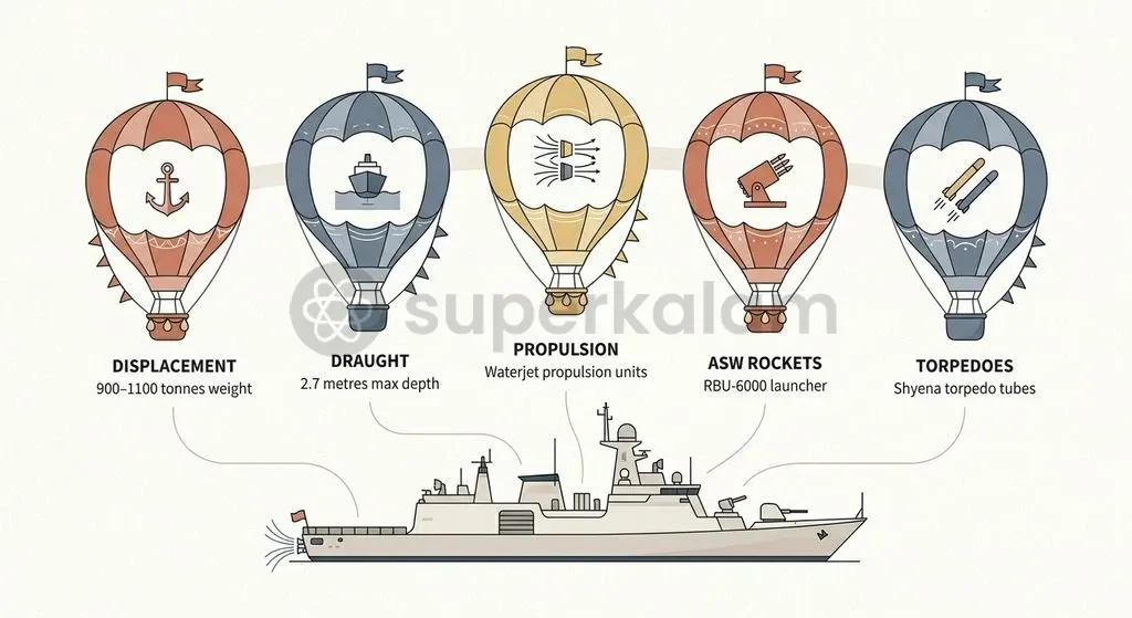 The Mahe-class ASW-SWC combines a shallow draught, waterjet propulsion, and indigenous sensor suites for coastal combat.