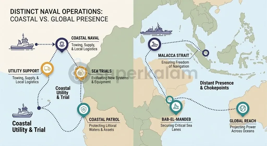 Deploying dedicated support vessels preserves capital warship endurance for continuous presence across key Indian Ocean choke points.