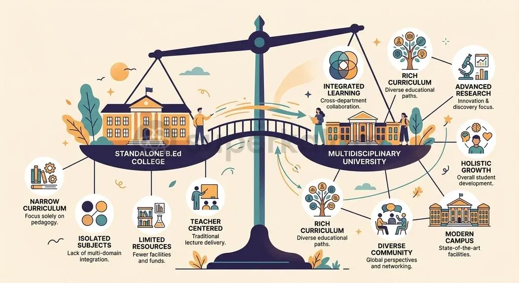 The transition replaces isolated single-stream colleges with composite university departments offering dual-major degrees.
