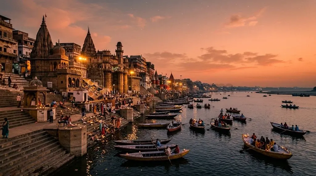The historic ghats of Varanasi have served as meeting grounds for diverse Indian philosophical and regional traditions for centuries.