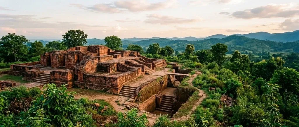 The Drona Sagar mound at Kashipur preserves multi-layered structural remains linking Iron Age settlements to early historic foothill kingdoms.