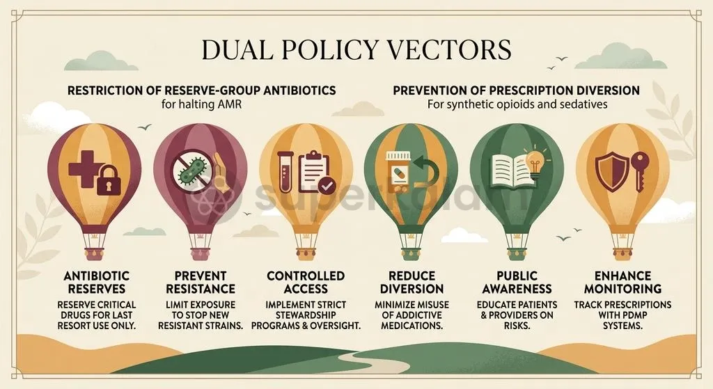 Surveillance mandates aim to eliminate unverified over-the-counter dispensing of critical antibiotics and habit-forming narcotics.
