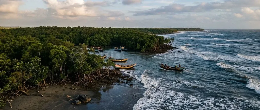 India's extensive coastline requires a balanced approach combining ecosystem-based bio-shields with sustainable blue economic planning.