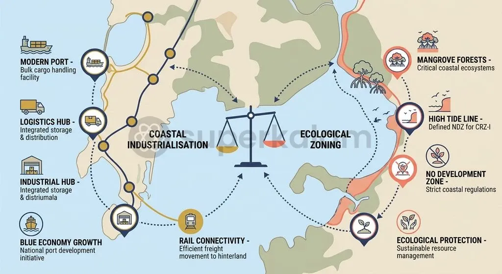 Balancing accelerated maritime commerce with environmental buffer preservation represents a central coastal governance challenge.