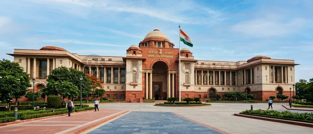Vanijya Bhawan in New Delhi, the operational headquarters of India's new National Strategic Trade Command Centre.