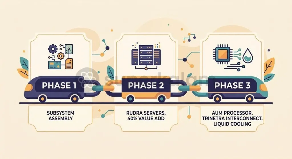 NSM's phased roadmap has progressively increased domestic value addition from basic subsystem assembly to indigenous server and processor engineering.