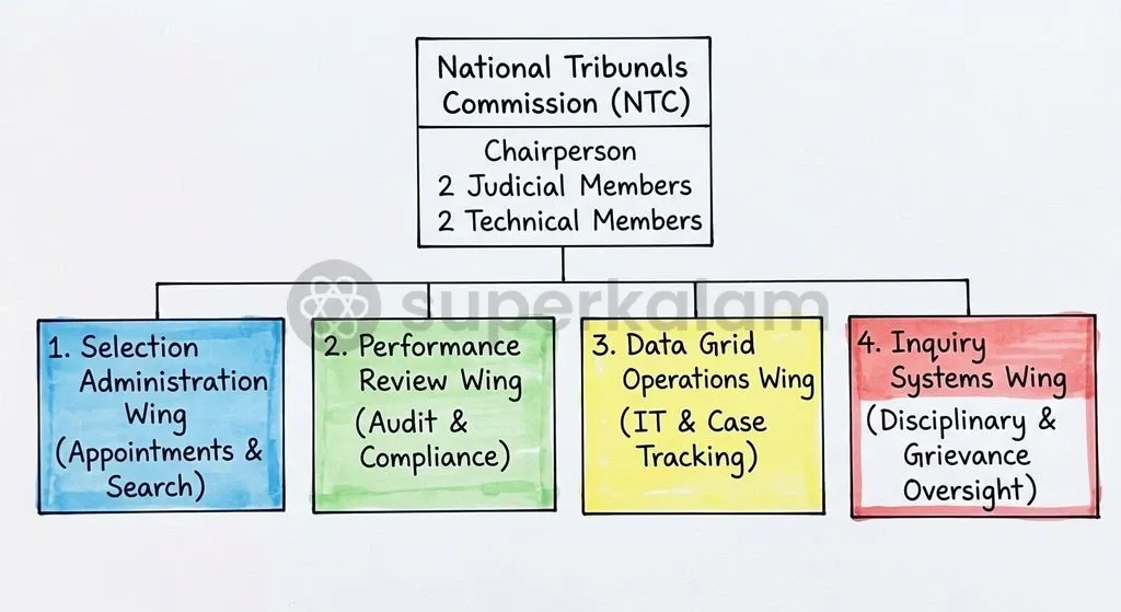The National Tribunals Commission unifies appointments, infrastructure monitoring, and performance appraisals under a judiciary-led framework.