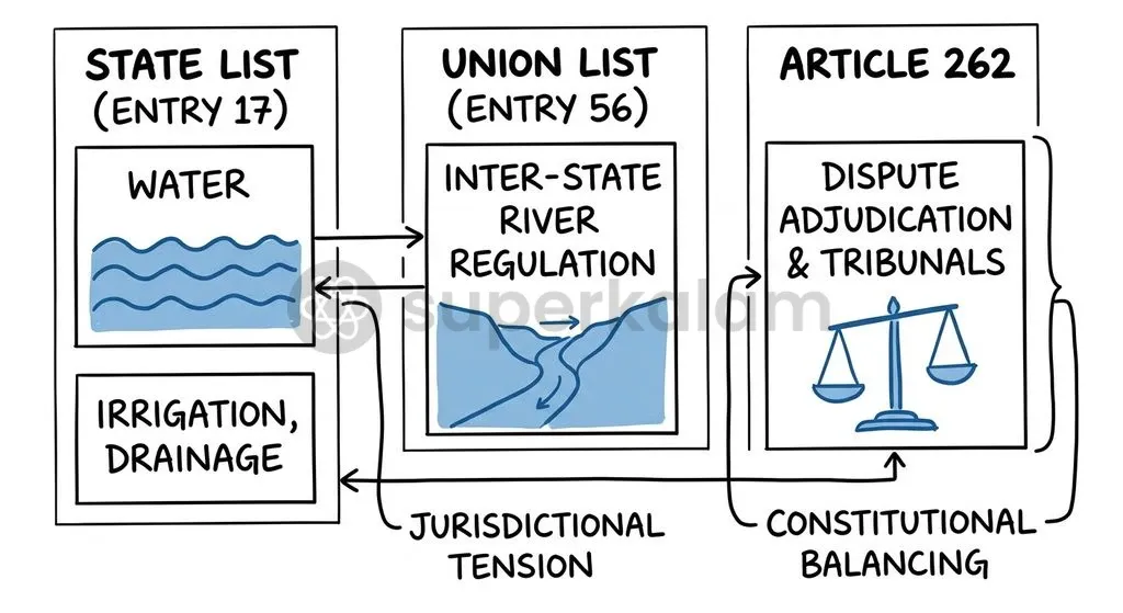 Balancing state rights under Entry 17 with union river basin powers under Entry 56 is crucial for unified water governance.