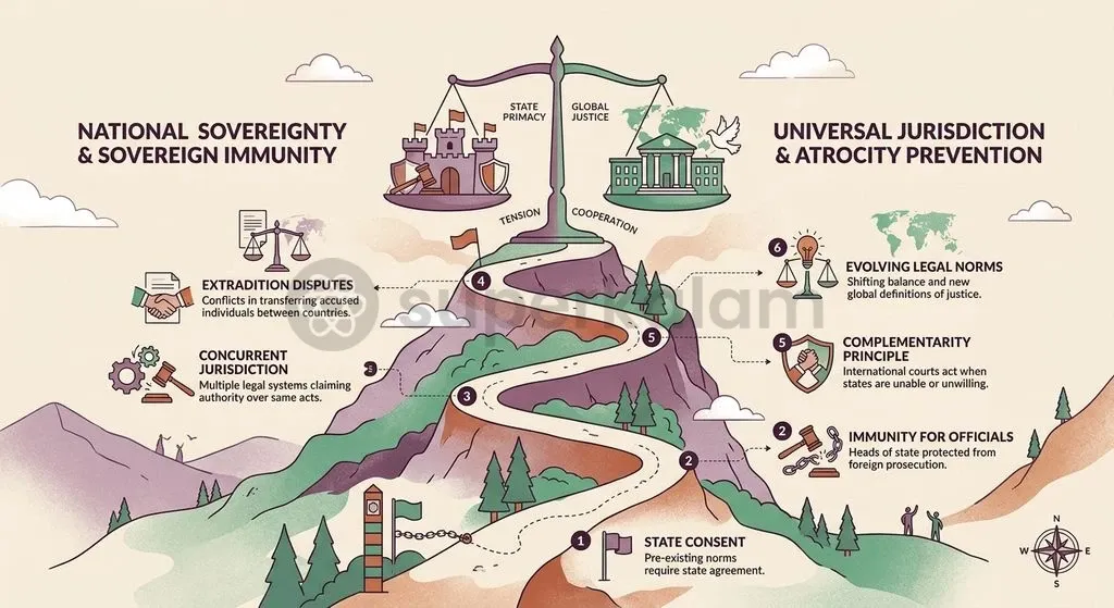 The international legal architecture continues to navigate structural tensions between state sovereignty and universal accountability.