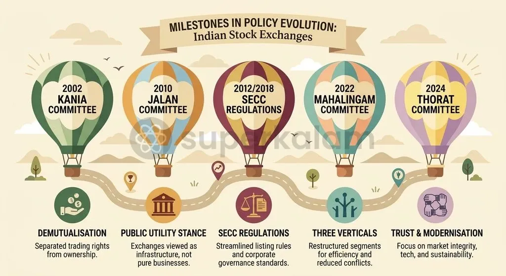 India's MII regulatory framework has evolved through successive expert committees addressing demutualisation, listing, and board governance.