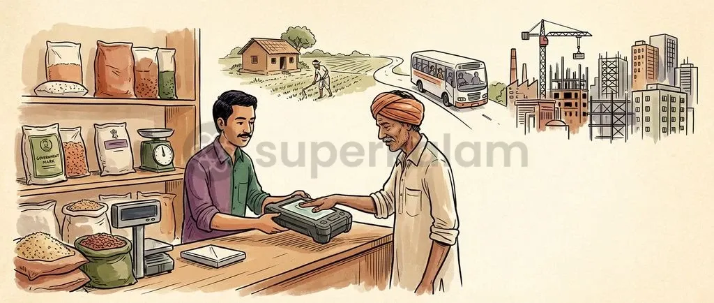 Nationwide ration portability unties food subsidies from local administrative borders, enabling migrant families to access statutory grain quotas anywhere in India.