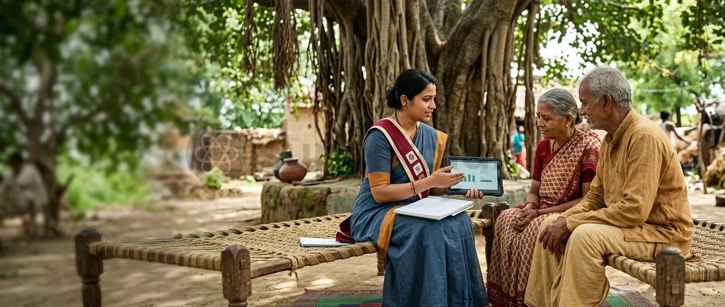 The Pension Sakhi framework leverages trusted rural women community cadres to deliver doorstep pension literacy and enrolment across unorganised sector households.