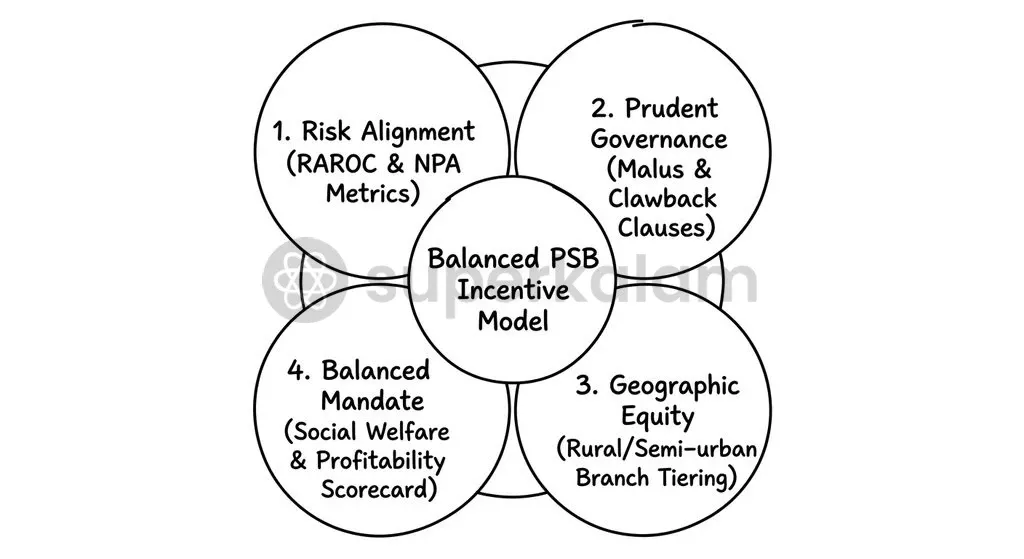 A balanced incentive framework integrates risk-adjusted returns, branch tiering, and compliance alongside commercial profitability.