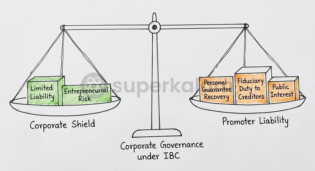 Enforcing personal guarantees balances the commercial rationale of limited corporate liability against promoter moral hazard in banking defaults.