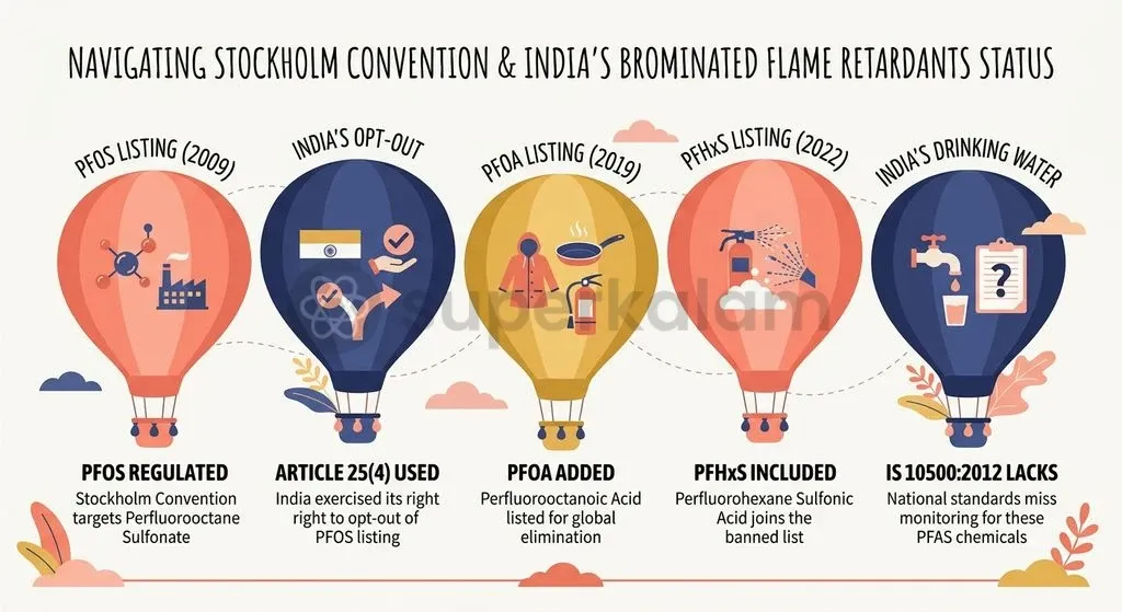 Procedural opt-out mechanisms under the Stockholm Convention have delayed the domestic enforcement of global bans on persistent fluorinated chemicals across Indian municipal supplies.