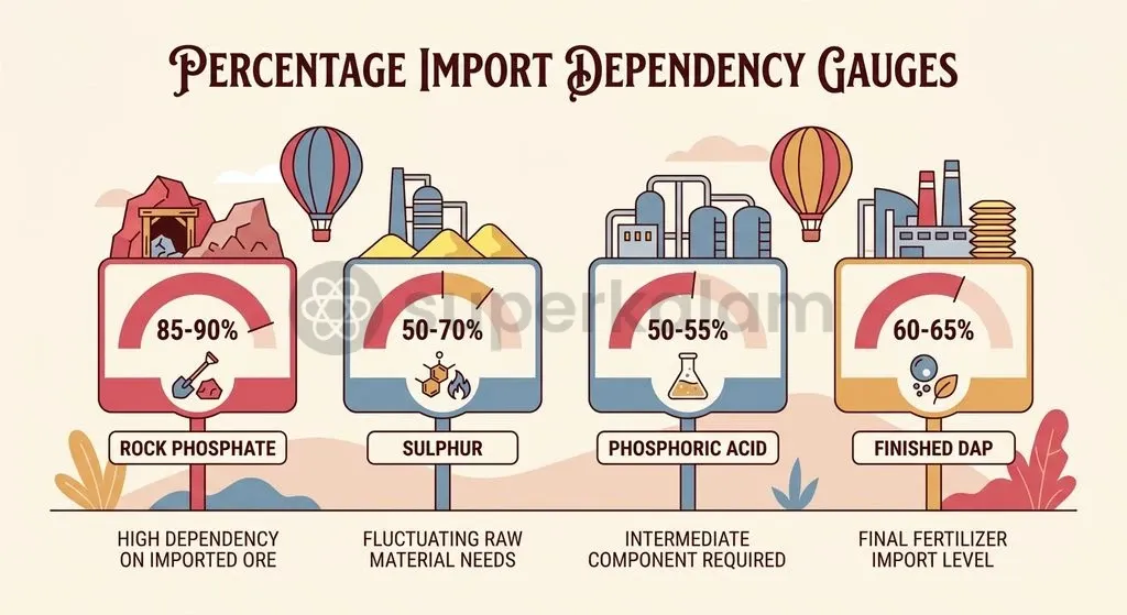 High import dependence across all input tiers exposes India's agrarian economy to global supply disruptions.