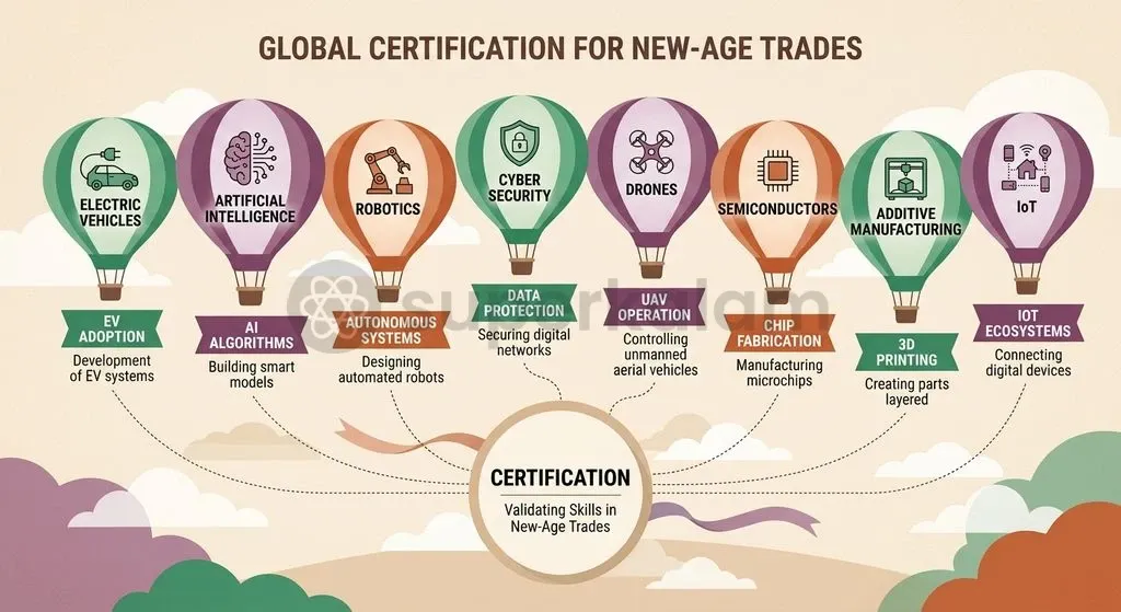 Curricular modernization under PM-SETU introduces 32 advanced technology trades to prepare technical graduates for modern industrial manufacturing.