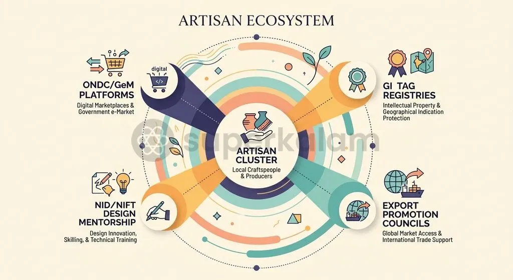 Strategic convergence with digital commerce networks and design institutions elevates traditional crafts into global value chains.
