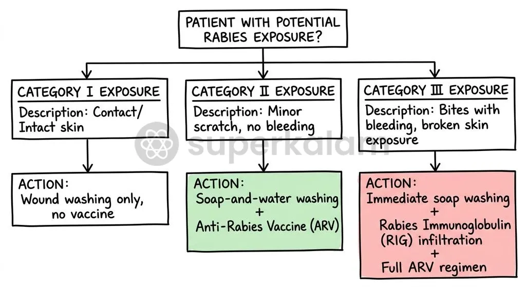Correct classification of bite severity under WHO guidelines determines the appropriate post-exposure prophylaxis protocol, including essential immunoglobulin infiltration.