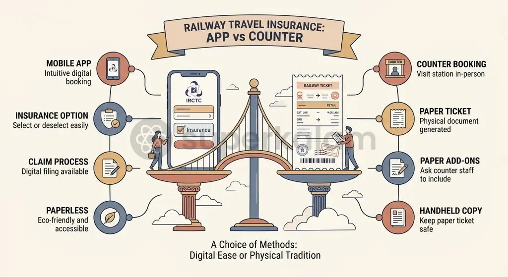 A comparison of transit protections showing how digital booking portals enabled micro-insurance while offline counters were left behind.