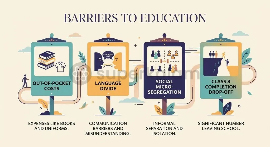 Non-academic obstacles—ranging from hidden auxiliary costs to language divides—turn physical admission into an incomplete reform.