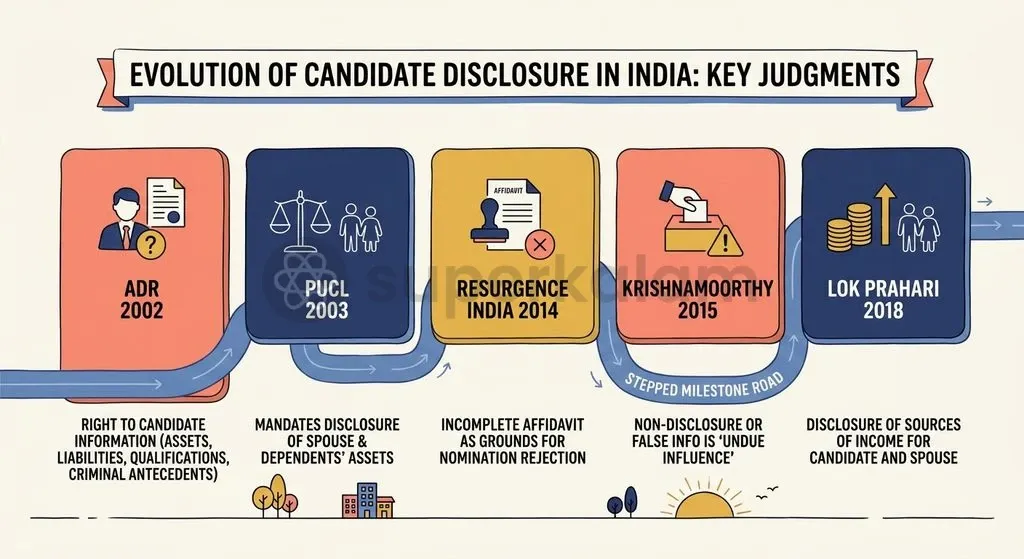 Judicial interpretation has elevated candidate disclosure into an essential component of freedom of expression under Article 19(1)(a).