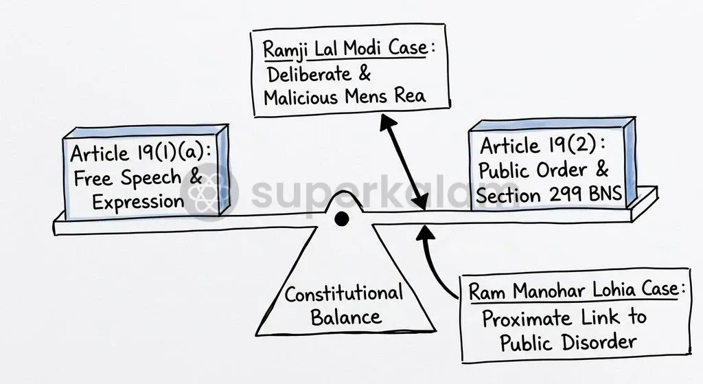 The Supreme Court requires a direct and proximate nexus between speech and public disorder to justify restrictions under Article 19(2).