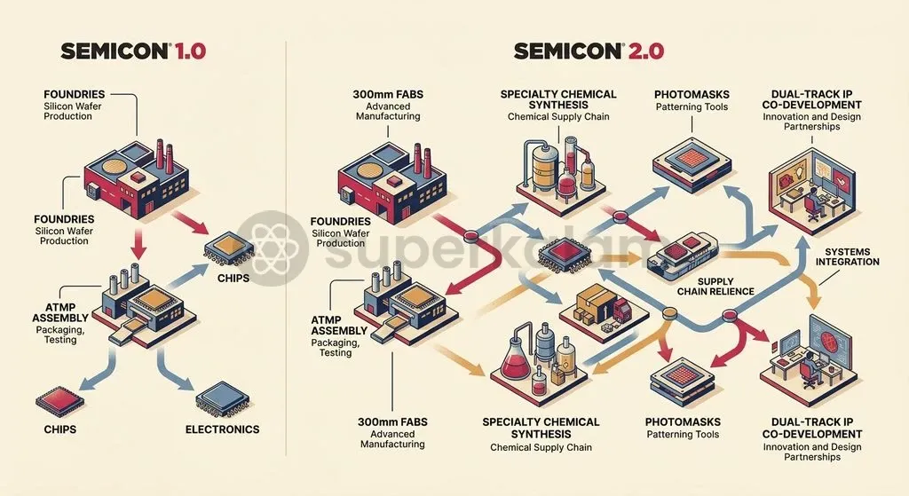 While Semicon 1.0 prioritised downstream assembly, Semicon 2.0 anchors capital expenditure in foundational wafer fabrication and chemical supply chains.